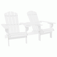 VidaXL Chaises De Jardin Adirondack Avec Table Bois De Sapin Blanc - blanc 310067