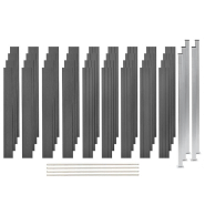 Vidaxl ensemble de clôture wpc 4 carré 699x187 cm gris 3053269