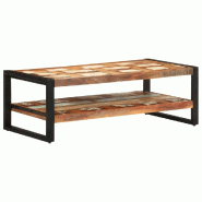 VidaXL Table basse 120x60x40 cm Bois de récupération solide Modèle Flex Panorama Jardin - 329245