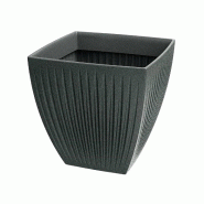 WellHome - Pot en plastique rotomoulé 17 L Ø30x30cm coloris gris graphite - Latia Square MIDL - gris plastique WH17276