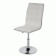 Décoshop26 - Chaise à manger cuisine design moderne et chic hauteur réglable pivotant en synthétique blanc 04_0002202 - blanc 3000258732699 Décoshop26 - Chaise à manger cuisine design moderne et chic hauteur réglable pivotant en synthétique blanc 04_0002202 - blanc 3000258732699