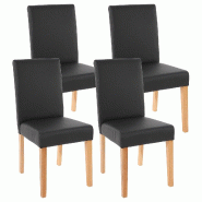 Décoshop26 - Lot de 4 chaises de salle à manger synthétique noir mat pieds clairs CDS04136 - noir 3000072683627