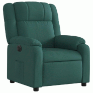 Fauteuil inclinable électrique Vert foncé Tissu Modèle Belmelis - 8721012176720