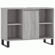 Helloshop26 - Armoire de salle de bain avec rangement 80 x 33 x 60 cm style industriel en bois d'ingénierie sonoma gris 02_0049069 - gris Bois massif