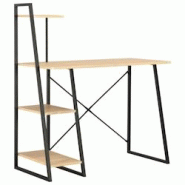 Helloshop26 - Bureau table poste de travail meuble d'ordinateur informatique étude avec étagère et chêne 102 x 50 x 117 cm noir 02_0023479 - 30002 Helloshop26 - Bureau table poste de travail meuble d'ordinateur informatique étude avec étagère et chêne 102 x 50 x 117 cm noir 02_0023479 - 30002