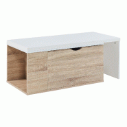Helloshop26 - Table d'appoint 100 x 48 x 40 cm effet bois blanc 03_0010983 - blanc Bois massif 3000225513085