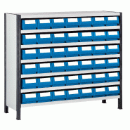Rayonnage peint P.400 mm avec 42 bacs tiroirs Multibox L.160 mm Rayonnage peint P.400 mm avec 42 bacs tiroirs Multibox L.160 mm