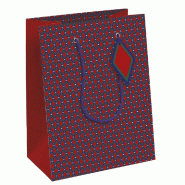 Sac papier Géométrique poignées cordelettes 21,5x10,2x25,3cm - par 6