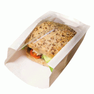Sac sandwich à fenêtre blanc 14x9+5x17cm - par 100