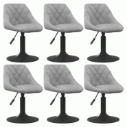 VidaXL Chaises pivotantes à manger lot de 6 gris clair velours Modèle Brivor - 3088802XL