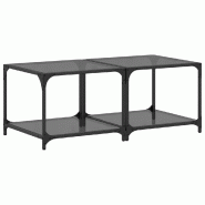 VidaXL Tables basses avec dessus en verre noir 2 pcs 50x50x40 cm acier Modèle Grandeur Horizon - 845973
