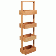 WellHome - Organisateur de salle de bain en bambou à 4 niveaux 88cm - beige WH14043
