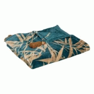 Atmosphera Plaid Flanelle Bleu motif Camel avec Pompons 125 x 150 cm - multicolore 3560232699030 Atmosphera Plaid Flanelle Bleu motif Camel avec Pompons 125 x 150 cm - multicolore 3560232699030