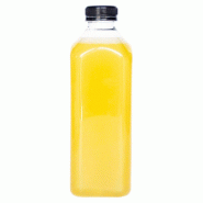 Bouteille PET transparent + bouchon plastique noir 1000ml 7,6x22,6cm - par 70