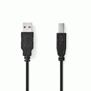 Câble Usb 2.0 A Mâle - B Mâle 3,0 M Noir Usage Non Intensif Nedis - noir 3665476641385 Câble Usb 2.0 A Mâle - B Mâle 3,0 M Noir Usage Non Intensif Nedis - noir 3665476641385