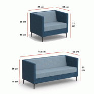 Canapé et fauteuil Push - Mobel Linea - 1 place, Fuchsia_1