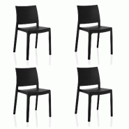 Chaise de salle à manger / chaise visiteur T37 V plastique noir lot de 4 hjh LIVING - noir plastique polypropylène 729497 Chaise de salle à manger / chaise visiteur T37 V plastique noir lot de 4 hjh LIVING - noir plastique polypropylène 729497