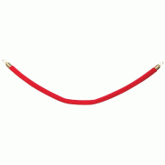 Cordon de velours rouge 1.50m - embouts dorés - 38mm de diamètre