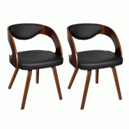 Décoshop26 - Lot de 2 chaises de salle à manger cuisine design moderne synthétique marron CDS020707 - marron 3001117599781