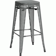 Décoshop26 - Tabouret de bar avec repose-pieds design industriel empilable en métal perforé gris 10_0004869 - gris 3000252336763 Décoshop26 - Tabouret de bar avec repose-pieds design industriel empilable en métal perforé gris 10_0004869 - gris 3000252336763
