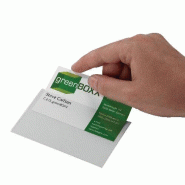 DURABLE Pochettes pour cartes de visite Pocketfix Transparent Polychlorure de vinyle 9 x 5,7 cm 100 pièces - transparent 8293-19