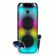Enceinte Sono DJ Batterie BIG BEN PARTYBTHPL 200W Bluetooth/USB/AUX/Support smartphone, Animation LED, Micro Karaoké, Ovni - 3666638041159