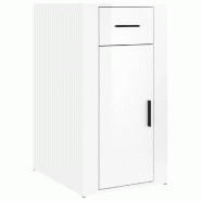Helloshop26 - Armoire de bureau pratique avec grand espace de rangement 40 x 49 x 75 cm en bois d'ingénierie blanc brillant 02_0048290 - blanc Bois m