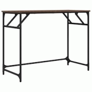 Helloshop26 - Bureau table poste de travail meuble d'ordinateur informatique étude chêne bois d'ingénierie et acier enduit de poudre 02_0023629 - 3 Helloshop26 - Bureau table poste de travail meuble d'ordinateur informatique étude chêne bois d'ingénierie et acier enduit de poudre 02_0023629 - 3