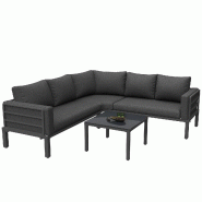 Merax salon de jardin, canapé 2 places avec coussins et tressage corde, extérieur, gris - gris métal HW25025AAG