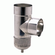 Té pour tubage à 90 ° inox + purge 140 - TEN - 886140 - 098231