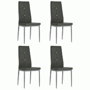 VidaXL Chaises à manger lot de 4 gris similicuir Modèle Virelia - 246186