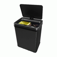 WellHome - Poubelle Intelligente 15L+15L de couleur Noire 35,5x26x43,5cm - Ouverture Automatique/Manuelle - noir inox WH15552
