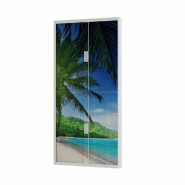 Armoire à rideaux avec décor mer - EasyOffice. - Haute, Palmier