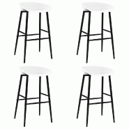 Chaises de bar lot de 4 blanc Modèle Titan Prime Pro - 248168