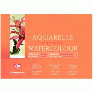 Clairefontaine Lot de 2 Bloc encollé de 25 feuilles de papier aquarelle Etival grain fin, 300 g/m², 42x56 - 3329680964745