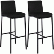 CLP Lot de 2 Tabourets de bar Freeport Noir /Similicuir - noir polyester 327327 CLP Lot de 2 Tabourets de bar Freeport Noir /Similicuir - noir polyester 327327