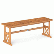 COSTWAY Banc jardin bois d’acacia résistant, 3 places sans dossier, 360kg - marron Bois manufacturé TI96772-3