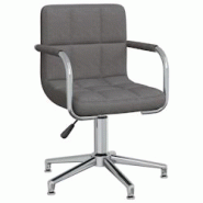 Décoshop26 - Chaise pivotante de salle à manger hauteur réglable accoudoirs en tissu gris foncé DEC025090 - gris 3000255064328 Décoshop26 - Chaise pivotante de salle à manger hauteur réglable accoudoirs en tissu gris foncé DEC025090 - gris 3000255064328