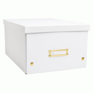 Exacompta Lot de 5 Boîte de rangement NÉO DÉCO, format A4+, coloris blanc - 3130630623588