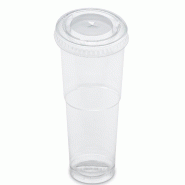 Grand Gobelet Smoothie  50cl NOVACUP VALUE PACK + Couvercle Trou  Inclus Shaker Milkshake Recyclé Transparent  Snacking - Lot de 4000 - transparent M