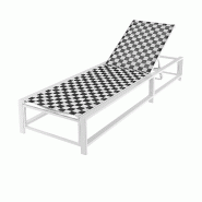 Helloshop26 - Chaise longue de patio réglable 200 x 68 x 32/99 cm avec 6 positions rabattables et roues pratiques en métal noir 20_0011245 - 3000226