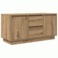 Helloshop26 - Meuble TV avec éclairages LED et grand rangement 100 x 41 x 50 cm en bois d'ingénierie chêne artisanal 02_0051625 - Bois massif 30002