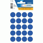 HERMA 100 pastilles adhésives coloris bleu foncé, Ø 19 mm (5 feuilles 9x16 / cdt) - 1883