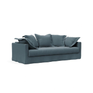 INNOVATION LIVING  CANAPÉ DESIGN PASCALA CONVERTIBLE LIT 200*140CM TISSU VIVUS DUSTY BLUE