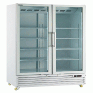 KLIMAITALIA Réfrigérateur pour boissons à boissons, double pte vitre à dégagement lumières LED. Thermo num. T° 0°C/+10°C. Mod. ICOOL110JUMBOWHITE