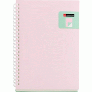 Miquelrius - Cahier A5 lisse, couverture bicolore en polypropylène souple, 80 feuilles de papier ivoire 80 g/m², spirale transparente en silicone, r