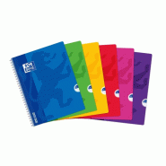Oxford Lot de 5 Cahier Openflex rel. Intégrale 24x32, 180p./90 feuilles 90g/m², Séyès, coloris assortis (6) - 3020121072882