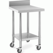 Royal Catering RCAT-60/60-WS Table de travail Avec rebord 60 x 60 cm Capacité de charge 120 kg Table plan de travail Table de travail atelier - multi