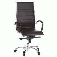 Siège de bureau / Fauteuil de direction PARMA 20, cuir marron, chromé hjh OFFICE - marron cuir 660520