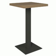 Table mange debout Cage noir plateau olivier 70x70x111cm